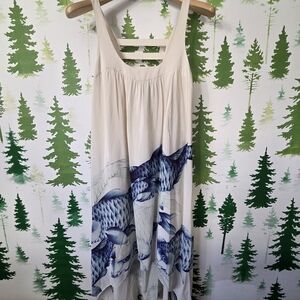 Leifsdottir Anthropologie Koi Fish Maxi Dress